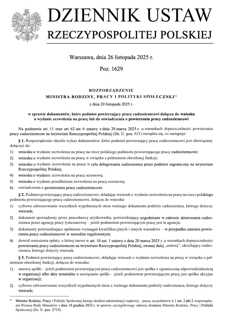 Dziennik Ustaw od dnia 26.11.2025r.